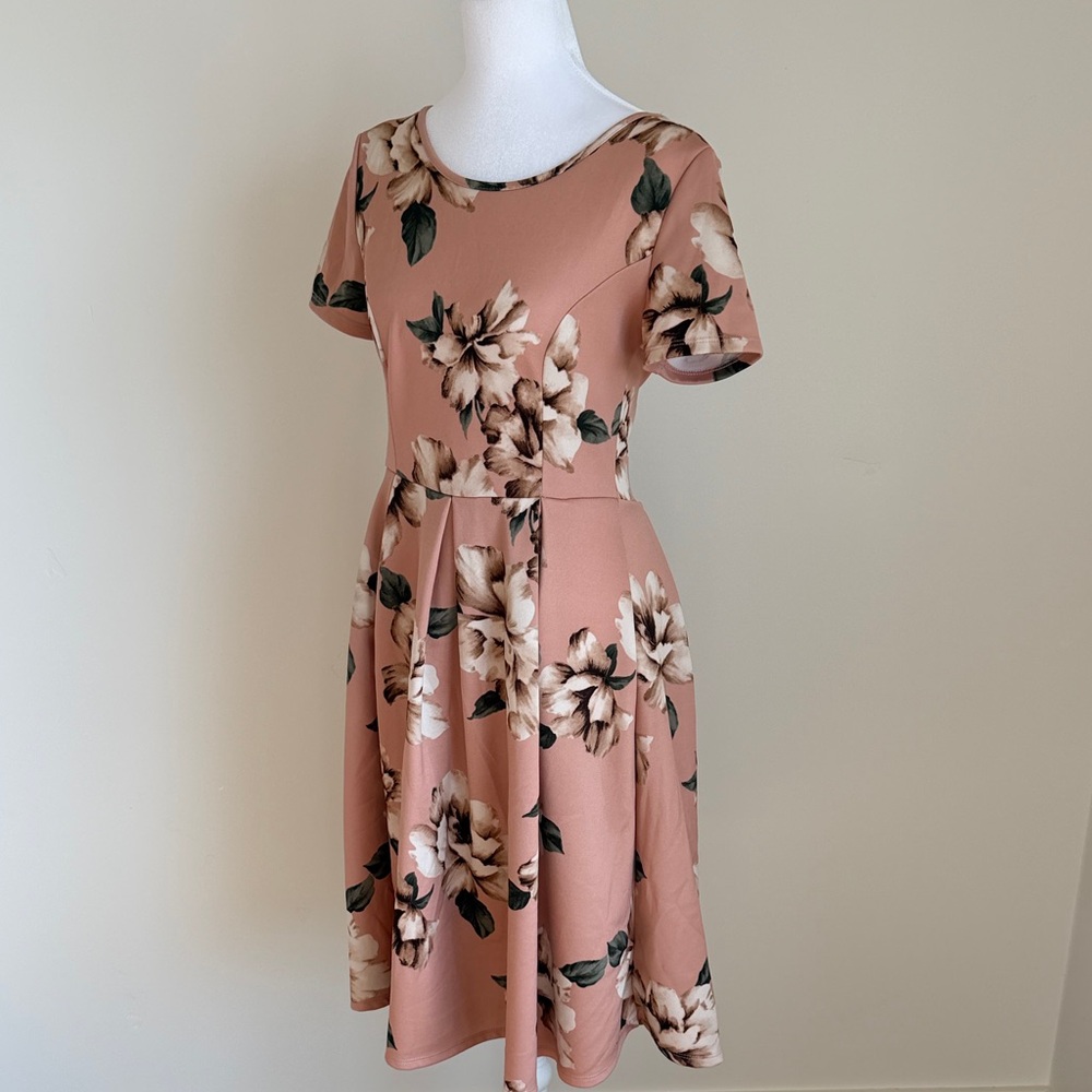 12 Pm By Mon Ami Blush Floral Midi Dress